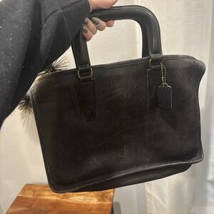 Coach VTG Bonnie Cashin Black Classic NYC  Leather Slim Satchel 7523~Talon Zip